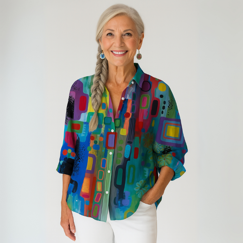 Annika Kunsttrykt Bluse