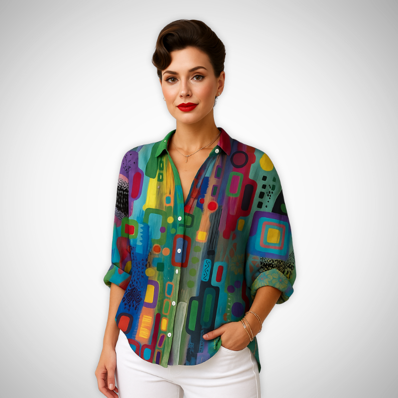 Annika Kunsttrykt Bluse